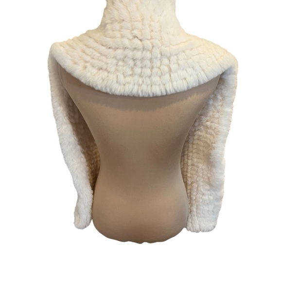 Anthropologie BHLDN Bubish Rome Faux Fur Wrap Scarf Cream Bridal Wedding Gala - Picture 7 of 10